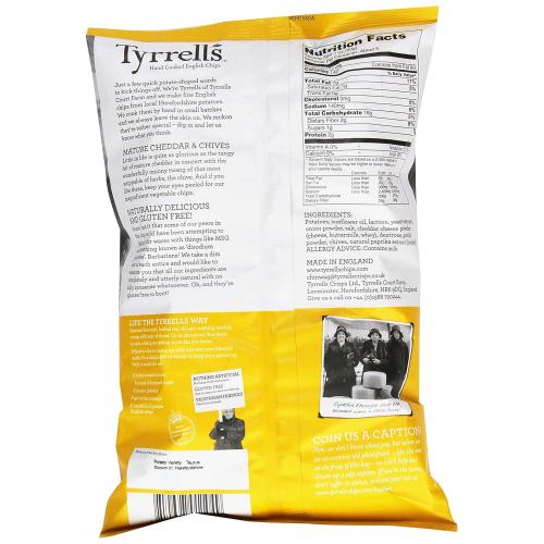 Tyrrell's Crisps, Crisps, Mature Cheddar & Chive, 5.3 Ounce