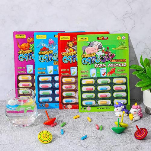 Gejoy 8 Pieces Water Capsules Water Animals Dinosaur Unicorn Sea Creature Party Cognition Sponge Pills Bath Expanding Foam Animal Capsules