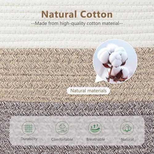 ECDYQXVU 15x10x9 Inch Woven Cotton Rope Storage Basket, 2 Pack