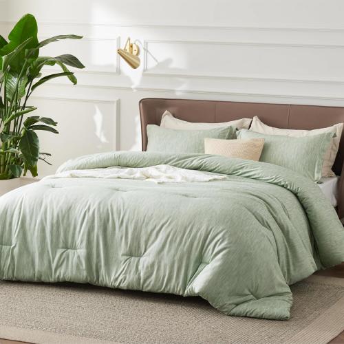 Bedsure Oversized King Comforter Set - Celadon Green Soft Bedding for All Seasons, Cationic Dyed Bed Set, 3 Pieces, 1 king Size Comforter and 2 Pillow Shams (20x26 2)