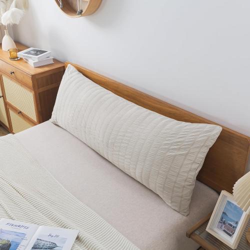 H Household Seersucker Washed Microfiber Pillowcases Set of 1– Ultra Soft & Comfortable, Envelope Closure, Available in Body Size 20x54 Inches - Textured Design, Easy Care, Wrinkle-Resistant