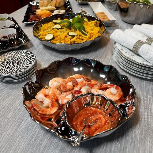 Certified International Chip and Dip, 12-inch Diameter, Silver Coast to of