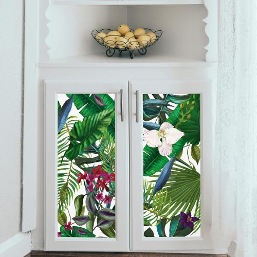 Botanical Peel and Stick Wallpaper Green Floral Contact Paper for Walls Tropical Floral Peel and Stick Wall Paper for Bedroom Self Adhesive Plant Leaf Jungle Wallpaper for Bathroom 24x118