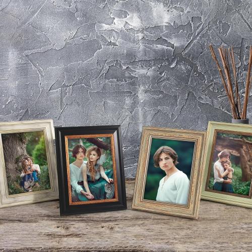 AAQ 4 Pack 4x6 Picture Frame - Picture Frames with HD Plastic Cover,Photo Frame for Wall & Tabletop Picture Frames