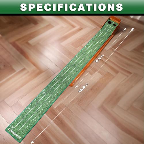 CHAMPKEY Premium Golf Putting Green Indoor with 3 Golf Putting Gates - Improves Putting Accuracy and Skill Levels Golf Putting Mat - Ideal for Indoor and Outdoor Training