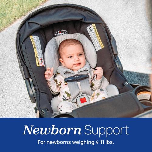 Chicco KeyFit 30 ClearTex Infant Car Seat and Base, Rear-Facing Seat for Infants 4-30 lbs., Includes Infant Head and Body Support, Compatible with Chicco Strollers, Baby Travel Gear | Pewter/Grey