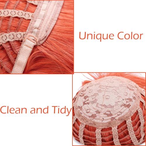 Orange 12 VCKOVCKO Short Bob Wigs Pastel Wavy Wig With Air Bangs Women's Shoulder Length Wigs Curly Wavy Synthetic Cosplay Wig Pastel Bob Wig for Girl Colorful Costume Wigs(12, Orange)