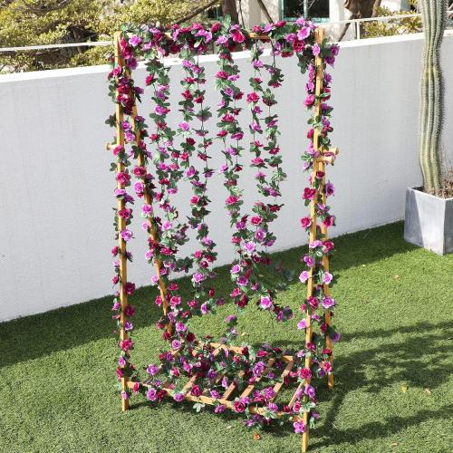 MARTINE MALL Flower Garland - 5 Strand 41Ft Rose Vines for Bedroom, Purple Rose Floral Decor