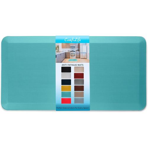 ComfiLife Anti Fatigue Floor Mat – 3/4 Inch Thick Perfect Kitchen Mat, Standing Desk Mat – Comfort at Home, Office, Garage – Durable – Stain Resistant – Non-Slip Bottom (24 x 70, Teal)