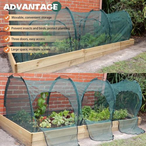 Flexible Net Grow Tunnel - Garden Greenhouse Plant Mesh Covers Growhouse Cloche for Protecting Fruit Vegetables Plants Cultivation from Animals (3M)