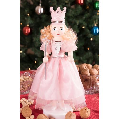 Clever Creations Sugar Plum Fairy 14 Inch Traditional Wooden Nutcracker, Festive Christmas Décor for Shelves and Tables