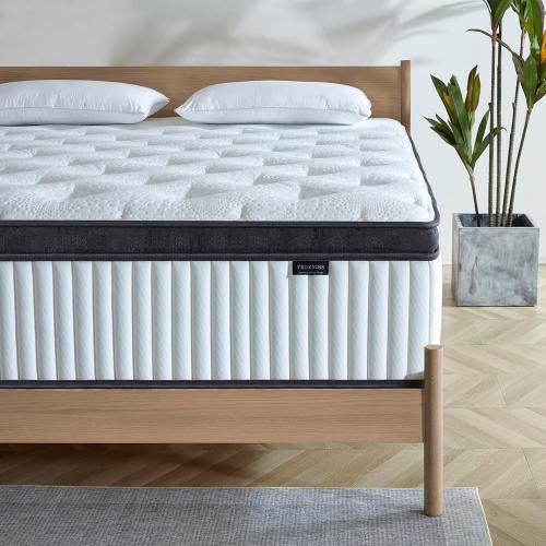 Twin Mattress, 10 Inch Innerspring Hybrid Mattress in a Box with Gel Memory Foam, Individually Wrapped Encased Coil Pocket Spring Mattresses, Pressure Relief, Medium Firm Support,39*75*10