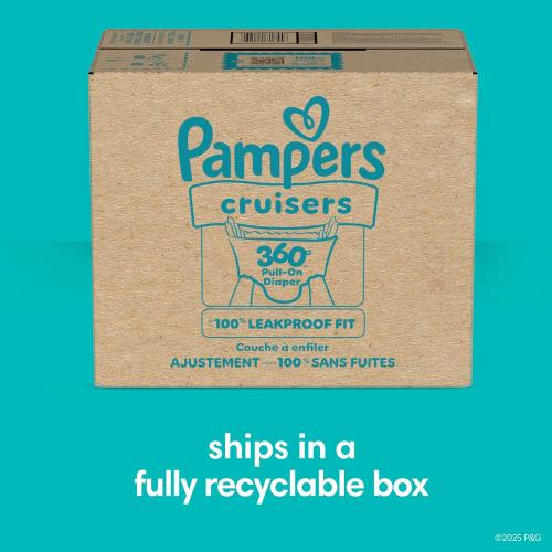 Pampers Diapers - Cruisers 360 - Size 4, 128 Count, Babyproof up to 100% Leakproof Pull-On Diaper