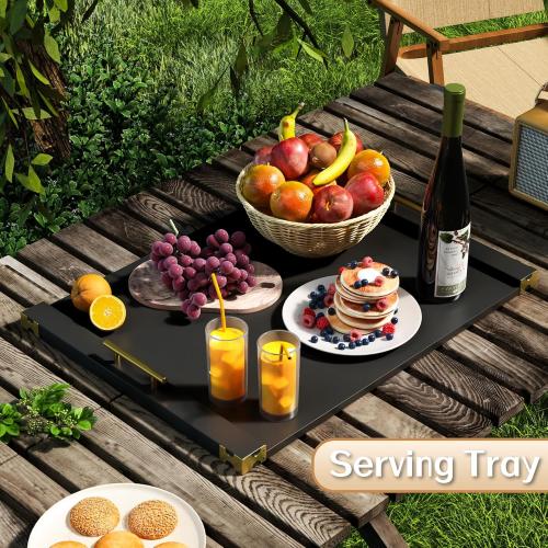 Noodle Board Stove Cover for Gas Stovetop, Bamboo Stove Top Covers for Electric Stove and Gas Burners with Handles Kitchen Sink Cover for Counter Space Decorative Serving Tray Black (29.53x22.05)