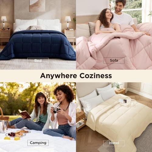 Bedsure Comforter Duvet Insert - Quilted Comforters Cal King Size, All Season Duvet, GentleSoft Down Alternative Bedding, with 8 Tabs, Gifts for Women/Men, White,Alaskan King 130x120 Inches