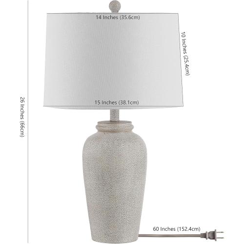 SAFAVIEH Lighting Collection Sabrin Modern Cream 26-inch Bedroom Living Room Home Office Desk Nightstand Table Lamp (LED Bulb Included)