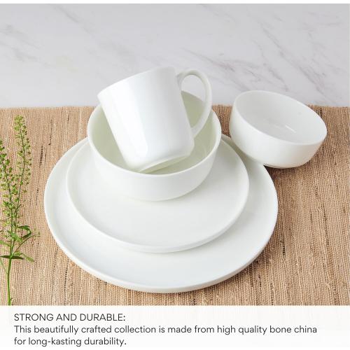Mikasa Samantha Bone China Lightweight Chip Resistant 40 Piece Dinnerware Set, Service for 8
