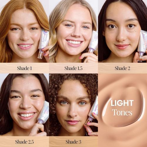 Naked Sundays BeautyScreen Peptide Foundation Tint - SPF 50 Tinted Sunscreen & Skincare Makeup with Zinc Oxide, Niacinamide - Lightweight Natural Coverage, 2 Fair Sand, 1.01 oz
