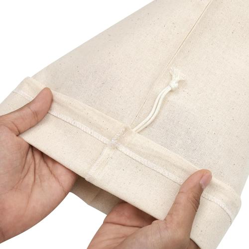 PALTERWEAR 100 Percent Cotton Drawstring Bags, Reusable Quality with Double String, For Pantry Gifts Kitchen - Pack of 6 (Natural Beige, 5 x 7 Inch)