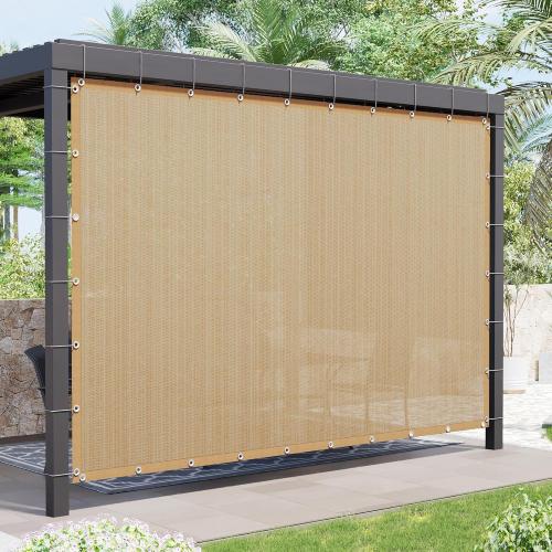 Shade Fabric Sun Shade Cloth with Grommets for Patio Garden Pergola Cover Canopy 10x20 FT, Wheat