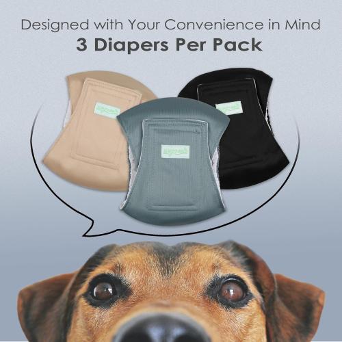 wegreeco Washable Male Dog Belly Band (Stylish Pattern)- Pack of 3 - Washable Male Dog Belly Wrap, Dog Diapers Male (Black, Blue, Coffee, Medium)