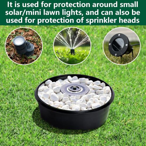 6 Pcs Lawn Light Protector, ABS Landscape Sprinkler and Light Guard, Waterproof Lawn Sprinklers Protection for Reduce Damage from Lawns Mower Outdoor Garden Park Backyard