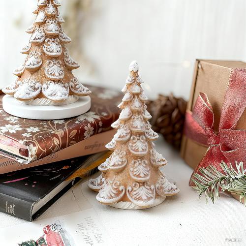 Cynkeyee Gingerbread Christmas Decorations Xmas-Tree Collectible-Figurines - Christmas Decoration Party Decorations Gift for Women Table Centerpiece 3.5x3x5.5 Inch