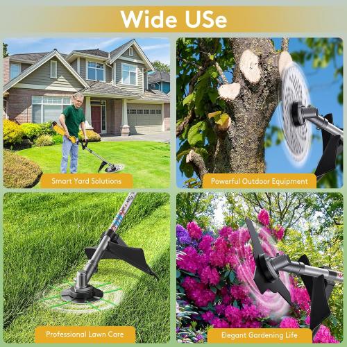 10“ Electric Weed Wacker, 3 in1 Cordless Weed Wacker, Cordless String Trimmer with Fast Charger,Electric Weed Trimmer for Lawn & Garden & Yard (2 Batteries Include)