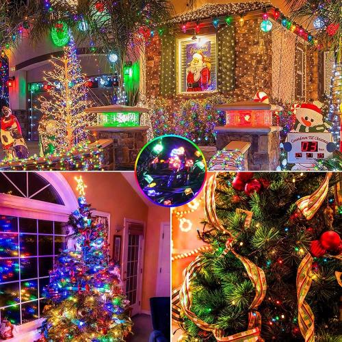 262FT 800 LED Color Changing Christmas Lights Outdoor Indoor, Warm White Multicolor Christmas Tree Lights, Waterproof Fairy String Light Timer Remote, 11 Lighting Modes