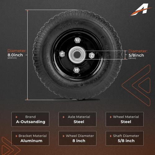 All Terrain Wheel Kit,Cart for Generac iQ3500 with Puncture-Resistant Pneumatic Puncture-Resistant Pneumatic Tires (4 Packs)