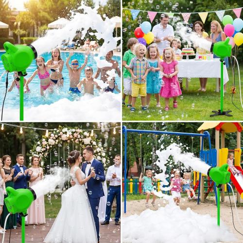 PILIN 800W Bubble Machine for Party Pool Foam Cannon Outdoor Heavy Foam Machine with Water Tank,2 Foam Powder for Gatherings, Holiday Celebrations, Party