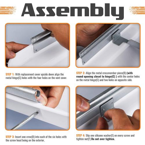 Camp'N 14 Inch Universal RV Roof Vent for Trailer, Camper, Motorhome - RV Vent Covers for Roof - OEM Lid Replacement (14 x 14 White 1-Pack)