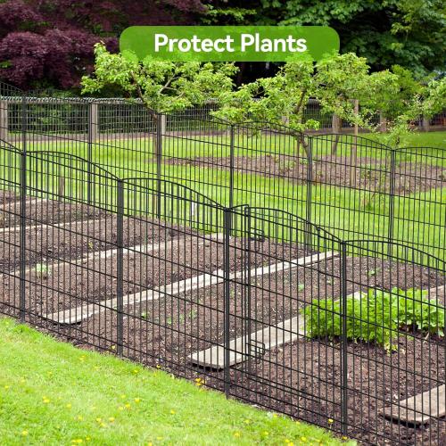 INJOPEXI Decorative Garden Fence 6 Panels 13ft (L)×36in (H) Animal Barrier Fences with 5 Panels   1 Gate, No Dig Garden Fencing Rustproof Metal Wire Temporary Rabbit Dog Fence for Patio Outdoor Yard