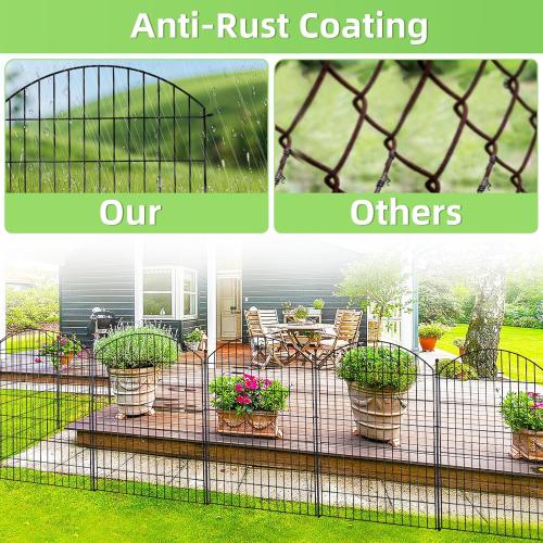 Decorative Garden Fence 40in (H) x24ft (L), 10 Pack No Dig Fence Animal Barrier for Dog with Lock, Arched Flower Bed Edging, Wire Border Panel Fencing for Yard Patio Outdoor Decor