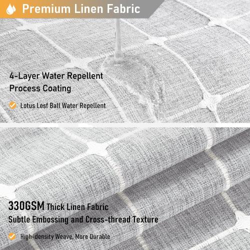 BTTN Boho Farmhouse Shower Curtain, Linen Rustic Heavy Duty Fabric Shower Curtain Set with Tassel, Water Repellent, Bohemian Vintage Country Thick Cloth Shower Curtains for Bathroom, Gray/Grey, 72x72