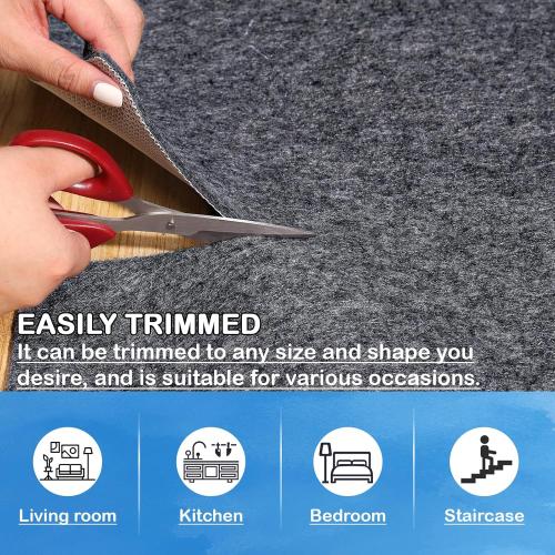 Non-Slip Rug Pads 1/4” Thick, 9x12Ft Waterproof Rugs Non Skid Rug Pad for All Floors and Finishes Durable Hardwood Floor Protective Felt Keeps Rugs in Place, Safe and Secure