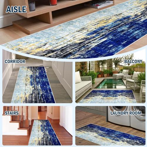 NuLoom Runner Rugs 2' 8 x 8', Non Slip Non Shedding Carpet Area Rugs with TPR Rubber Backing, Low Pile Rugs for Indoor Bedroom Bathroom Living Room Aisle Hallway Balcony Entryway