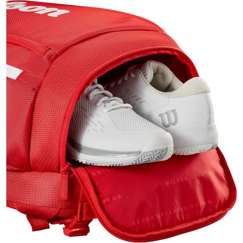 Wilson 2025 Super Tour Red Tennis Racket Bags - Red/White