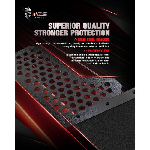 MZS Mud Flaps Splash Guards Compatible with Silverado Sierra Ram 1500 2500 3500 F150 F250 F350 Tacoma 4Runner Tundra Titan XD Truck Pickup, Offset No-Drill Mudflaps Mudguards, Front and Rear, 4Pcs