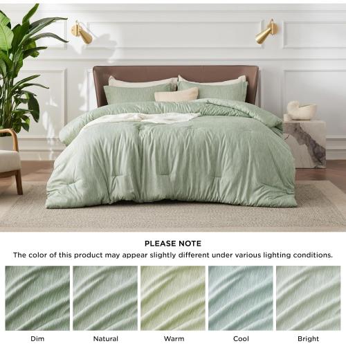 Bedsure Oversized King Comforter Set - Celadon Green Soft Bedding for All Seasons, Cationic Dyed Bed Set, 3 Pieces, 1 king Size Comforter and 2 Pillow Shams (20x26 2)