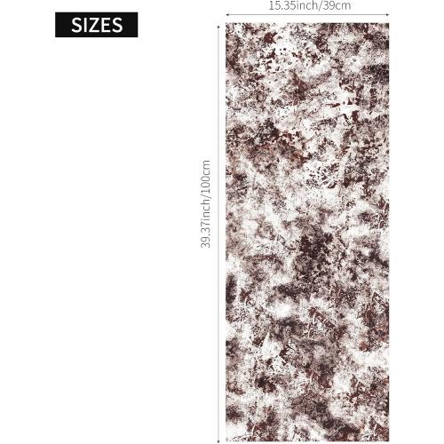 LiveInUrban Vintage Foxed Ancient Rust Antique Chrome Reflective Style Wallpaper, Grunge Peel and Stick Contact Paper for Wall Furniture Vanity Dresser Home Decor, 15.35x39.37