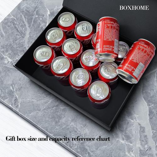 BOXHOME 3 Pack Large Gift Box, Black, 13x10x5 inch with Magnetic Lids Gift Packaging Box, Groomsmen Boxes for Presents Contains Card, Ribbon, ​Foldable