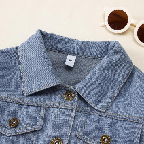 Size XS CM C&M WODRO Toddler Boys Girls Denim Jacket Big Brother Sister Embroidery Kids Jeans Jacket Top Button Down Coat Outerwear