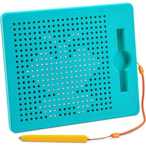 Magnetic Drawing Board for Kids & Toddlers with Beads and Magnet Stylus Pen - Magnetic Tablet Toy for Airplane & Car Ride Activities for Kids