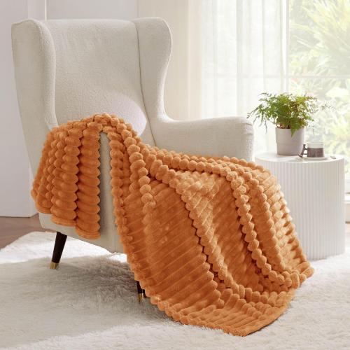 Bedsure GentleSoft Burnt Orange Twin XL Blanket for Bed - Cozy Soft Fall Blankets for Women, Cute Small Fleece Throws for Girls, Birthday Gifts for Women, 66x90 Inches