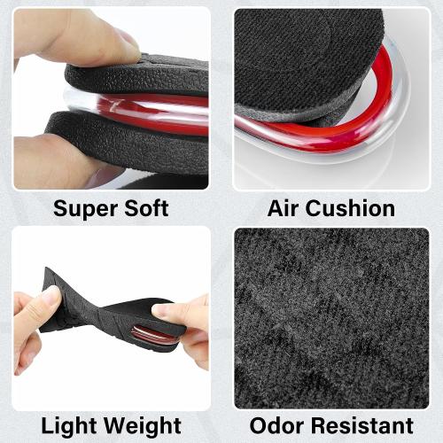 Height Increase Insoles 2-Layer Air up Shoe Lifts Elevator Shoes Insole -4.5 cm (1.8 inches) Heels Lift Inserts for Men and Women