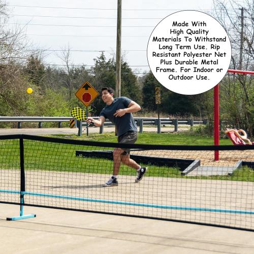 Homie Portable Pickleball Net Set with 4 Paddles, 4 Balls, Backpack Carrying Bag, 22 FT Regulation Size, Easy Setup for Outdoor Indoor, Weather Resistant Metal Frame