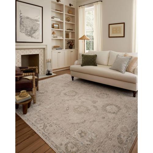 Loloi Chris Loves Julia Louisa Collection LOI-02 Oatmeal/Slate 2'-7 x 8'-0, .38 Pile Height, Runner Rug