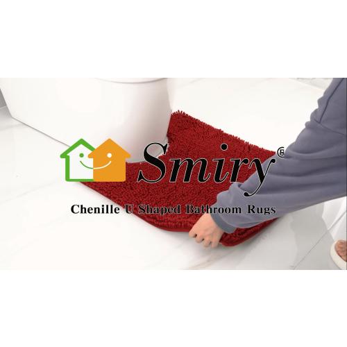 Smiry Toilet Rugs U-Shaped 24x20, Extra Soft Absorbent Contoured Bath Mat