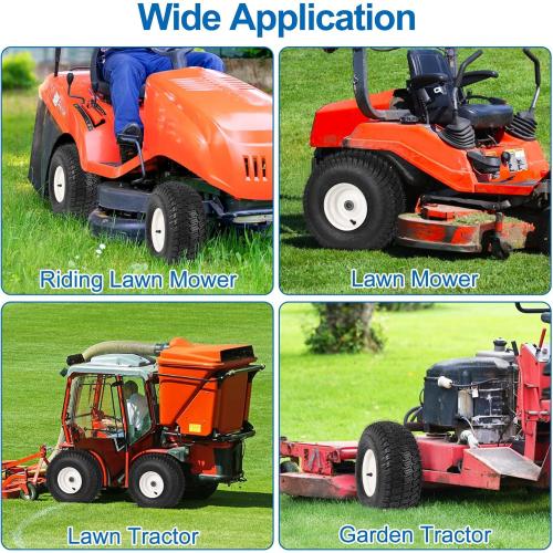 15x6.00-6nhs Lawn Mower Front Tire 4 Ply Tubeless 15x6x6 Lawn Mower 570 Lbs Tire and Wheel with 3/4 Bushing and 12 Spacers, Replacement for Garden Lawn Tractor Riding Lawn Mower, 2 Pack